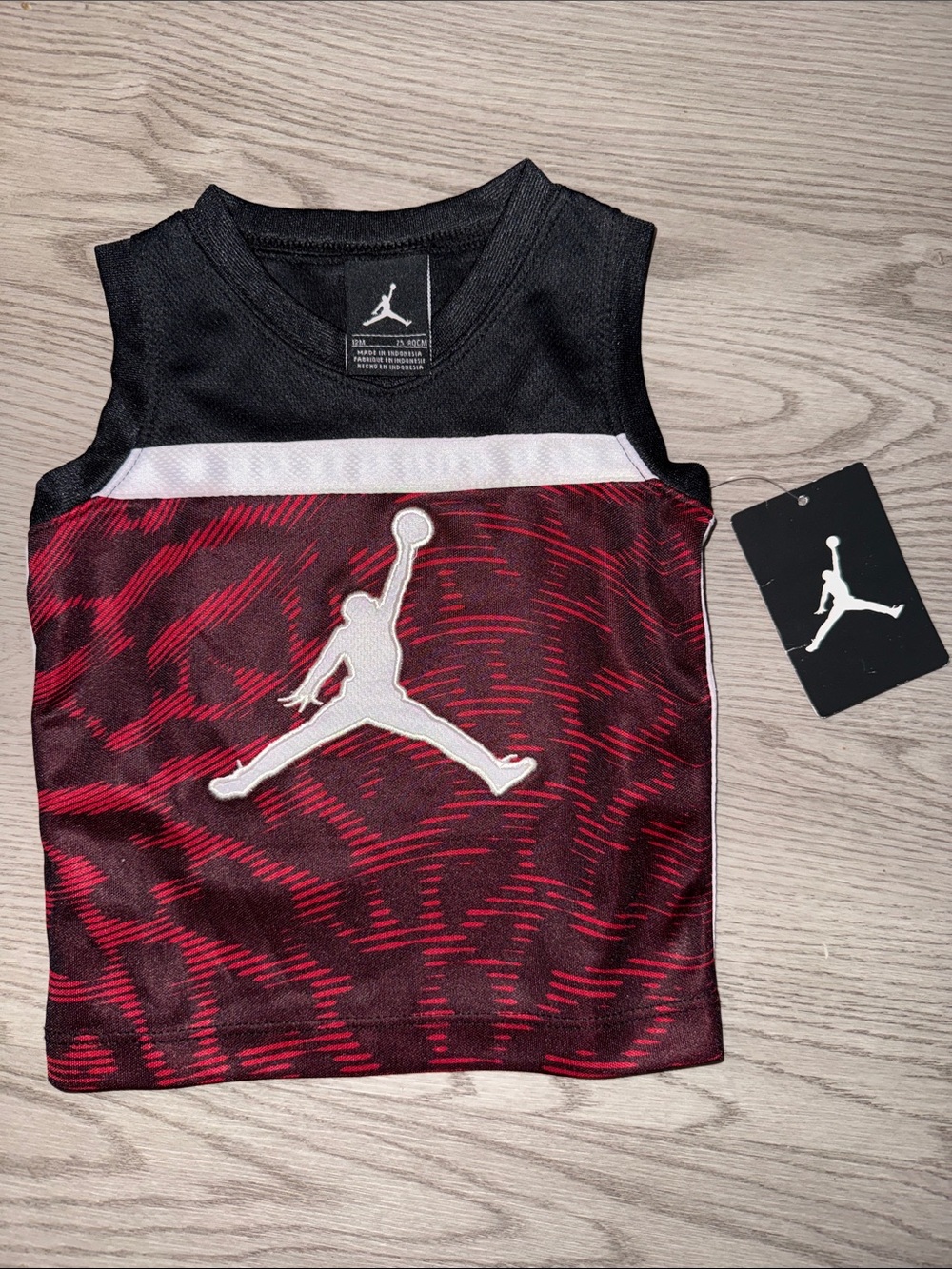 Jordan Kids Black & Red Jumpman Sleeveless Basketball Jersey
